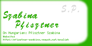 szabina pfisztner business card